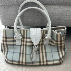 Burberry baby blue Check Shoulder Bag